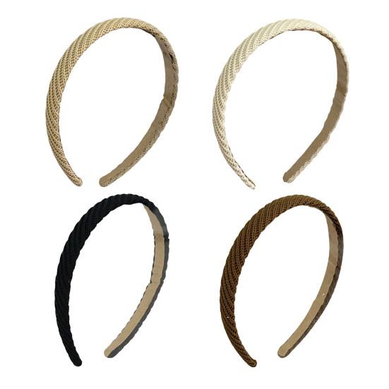 Women Headband Anti-Slip Inner Side Sponge Filling Handmade Knitting Hair Hoop