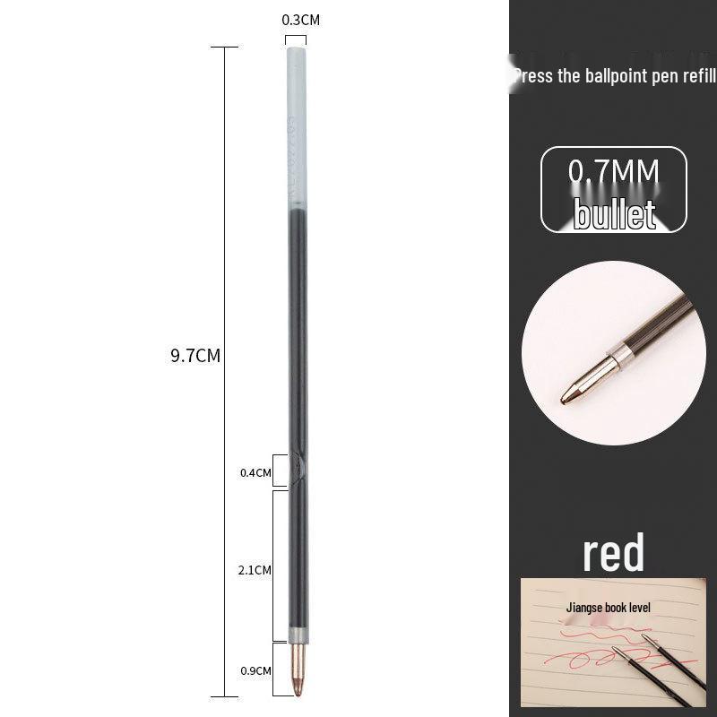 

Гладкие стержни для шариковой ручки - Черные/Синие, Пулевидный наконечник красный