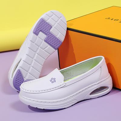 Buty Pielęgniarskie Skóra Naturalna Damskie Poduszka Powietrzna Miękka Podeszwa Wydrążone Oddychające Letnie Jednokrokowe Antypoślizgowe Buty Robocze