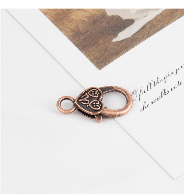 10 teile/los 27 MM Karabinerverschluss Haken Herz Schlüsselbund Verschlüsse Armband Kette Zubehör für Schmuck Herstellung Komponenten