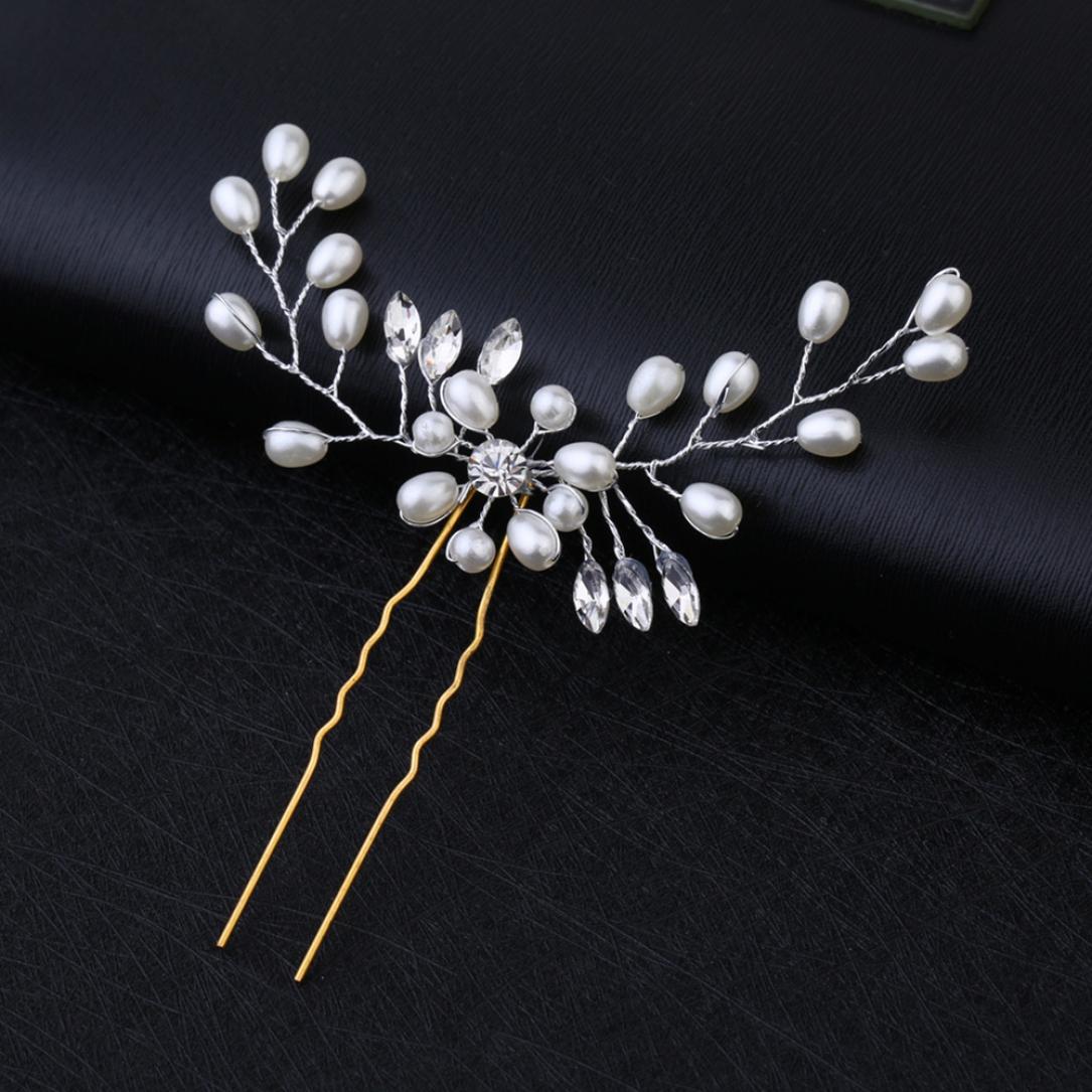 Женская заколка-шпилька с искусственным жемчугом — фото 3