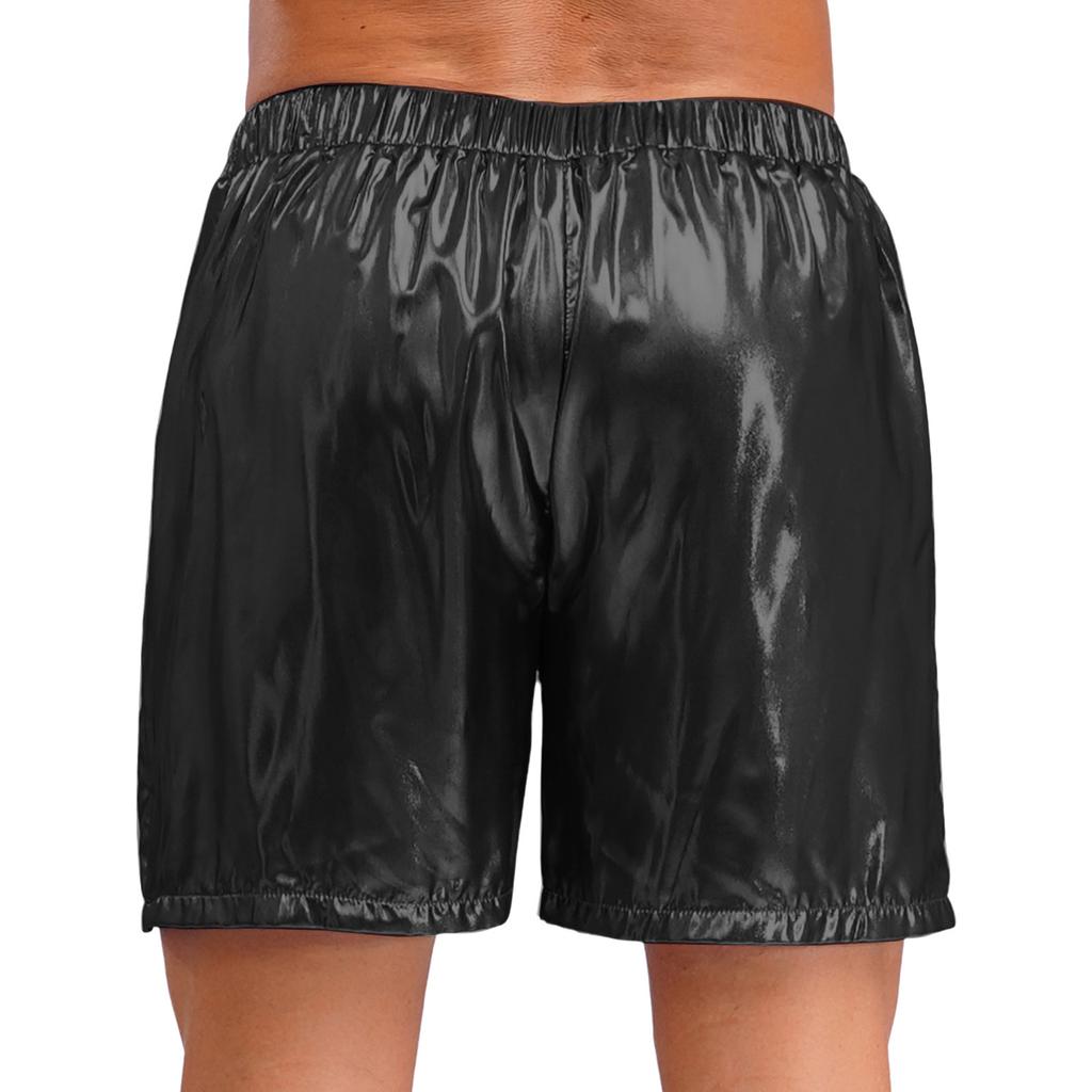 Shorts Boxer Brillants pour Homme Ceinture Élastique Design Poche Latérale Coupe Ample Shorts de Plage Brillants Vêtements d'Intérieur