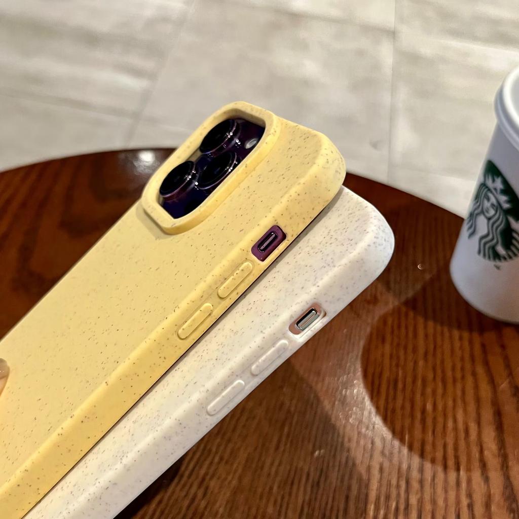 Eco Biodegradable Wheat Straw Soft Phone Case For iPhone 17 Air 16 E 15 14 Plus 13 12 Mini 11 Pro Fashion Matte Shockproof Cover
