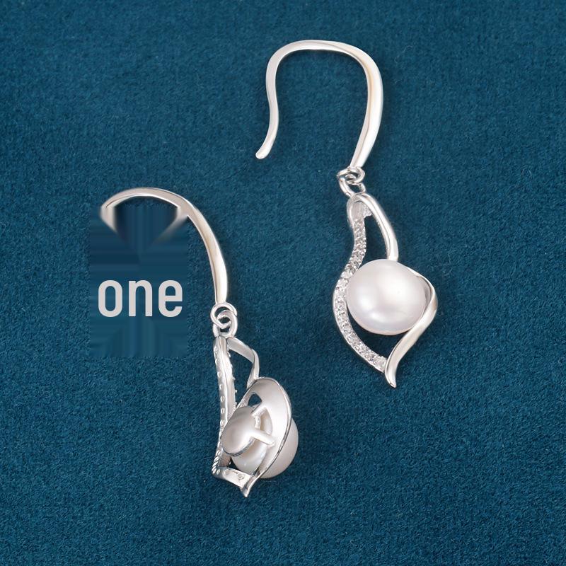 S925 Sterling Silver Baguette Pearl Dangle Earrings for Women - High-End Fashionable Water Drop Slimming Design (2026)
