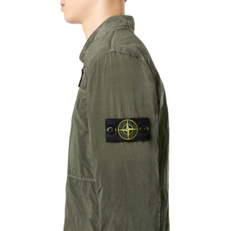 Stone Island Zip Overshirt Musk Men Tops Green 811511819-V0059
