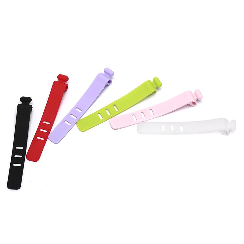 Silicone Data Cable Organizer Headphone Cord Finishing Buckle Wrap Tie Strap