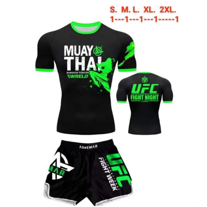 Kids Youth Boxing Training Set Short Sleeve Top Pants Martial Arts Sparring