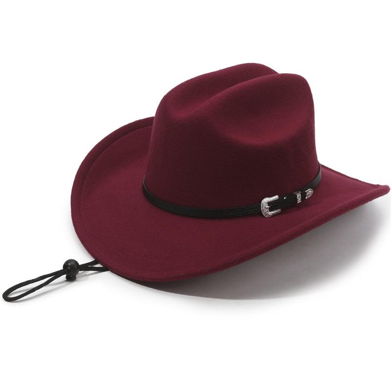 Vintage Western Cowboy Hat For Women Men's Gentleman Lady Jazz Cowgirl With Leather Wide Brim Cloche Church Sombrero Hombre Caps