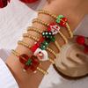 Festlig pepparkaksgubbe pärlarmband: Unik, Färgstark Design för Kvinnor - Perfekt Höst/Vinter Lager-på-Lager Bästa Vän Present