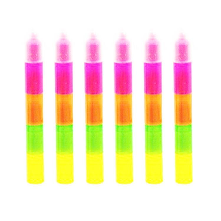 

6x Highlighter Markers Multifunctional Highlighter Pen Coloring Markers Splicing Brush Markers for Scrapbooking