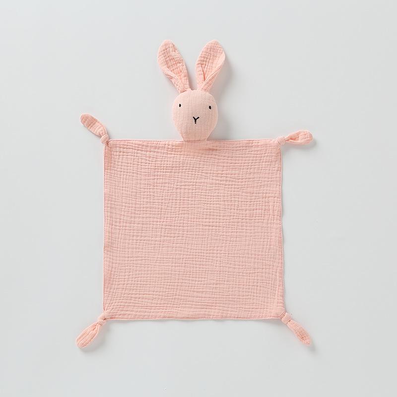 Pure Cotton Baby Comfort Toy: Rabbit Sleep Companion Crinkle Handkerchief