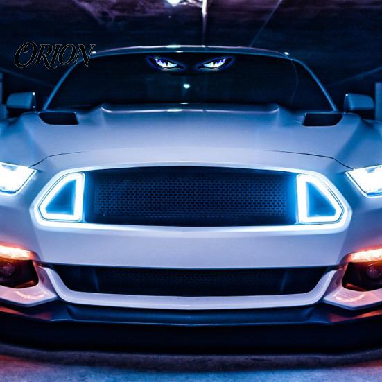 Wireless LED Car Light Solar Devil Eyes for Windshield, Magnetic Installation Window Warning Sign with Three Custom Display Smart Modes, Digital