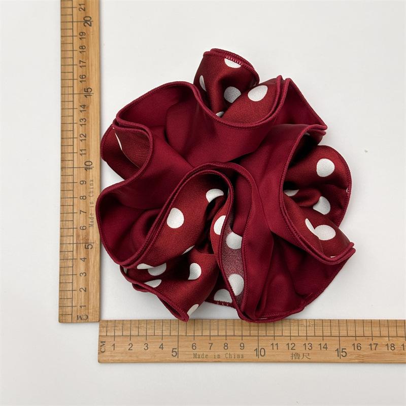 Vintage Polka Dot Scrunchies Large Hair Tie for Women Aesthetic Ponytail Holder Fashion Hair Accessory