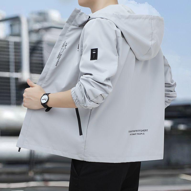 Autumn Winter Mens  Jackets Solid Color Korean Fashion Casual Coat Men Classic Hooded Windbreaker Outdoor Coats
