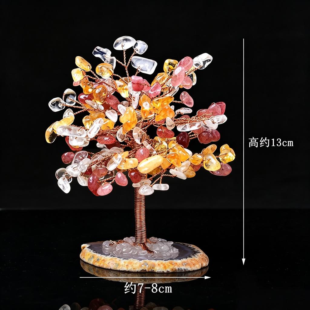 Natural crystal shake money fortune tree fish tank ornament office ornament lucky small ornament creative transshipment gift