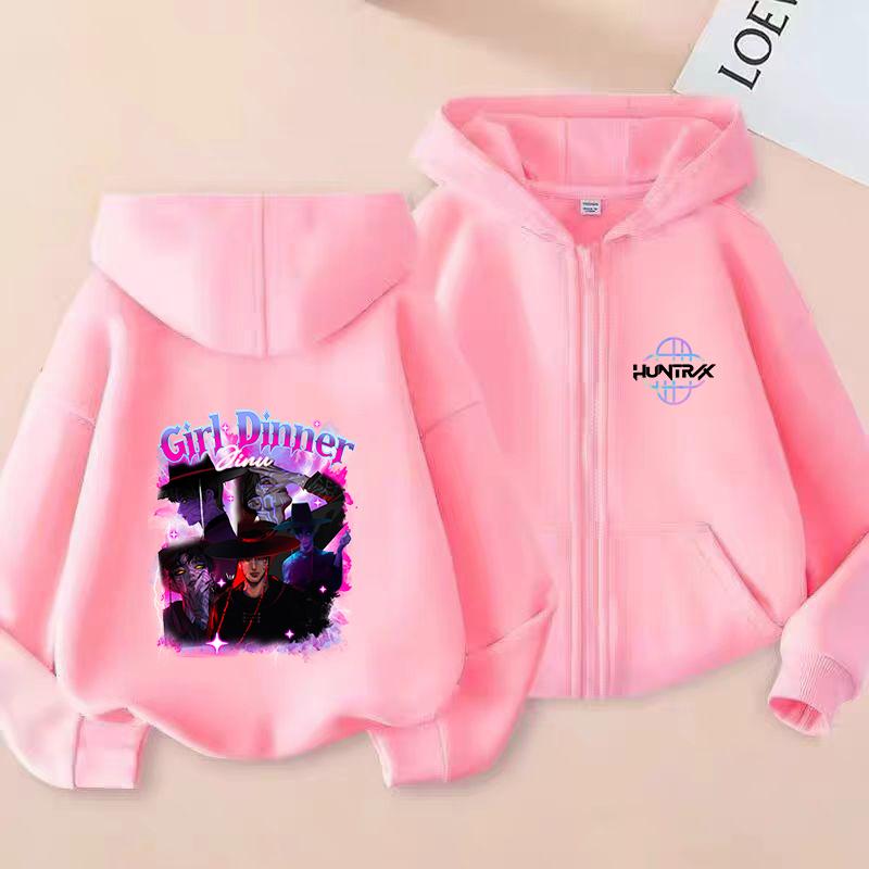 2025 New Y2K KPop Devil Hunter Zipper Hoodie Autumn Casual Long Sleeve Children's Clothing Fashion Versatile Girls' Top