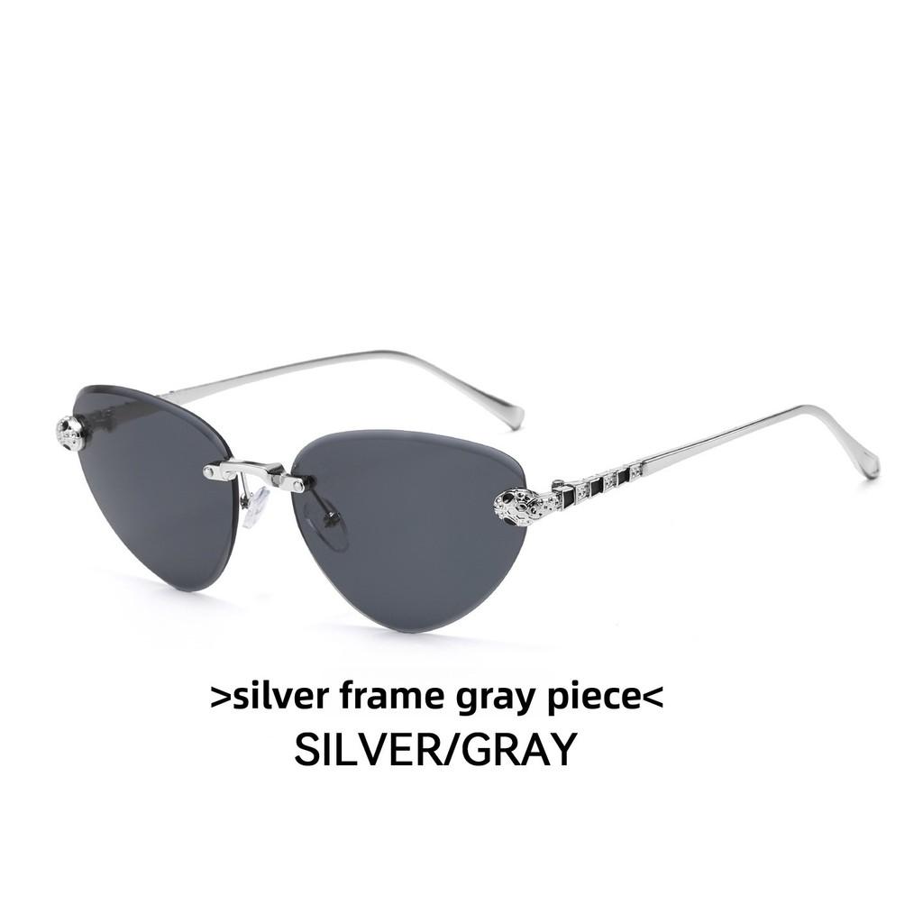 Cats Eye Frameless Sunglasses With Uv400 Protection For Fashionable Summer Outings