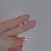 S925 Silver Needle Mini Flower Earrings, Diamond Earrings, Small Ear Bone Studs