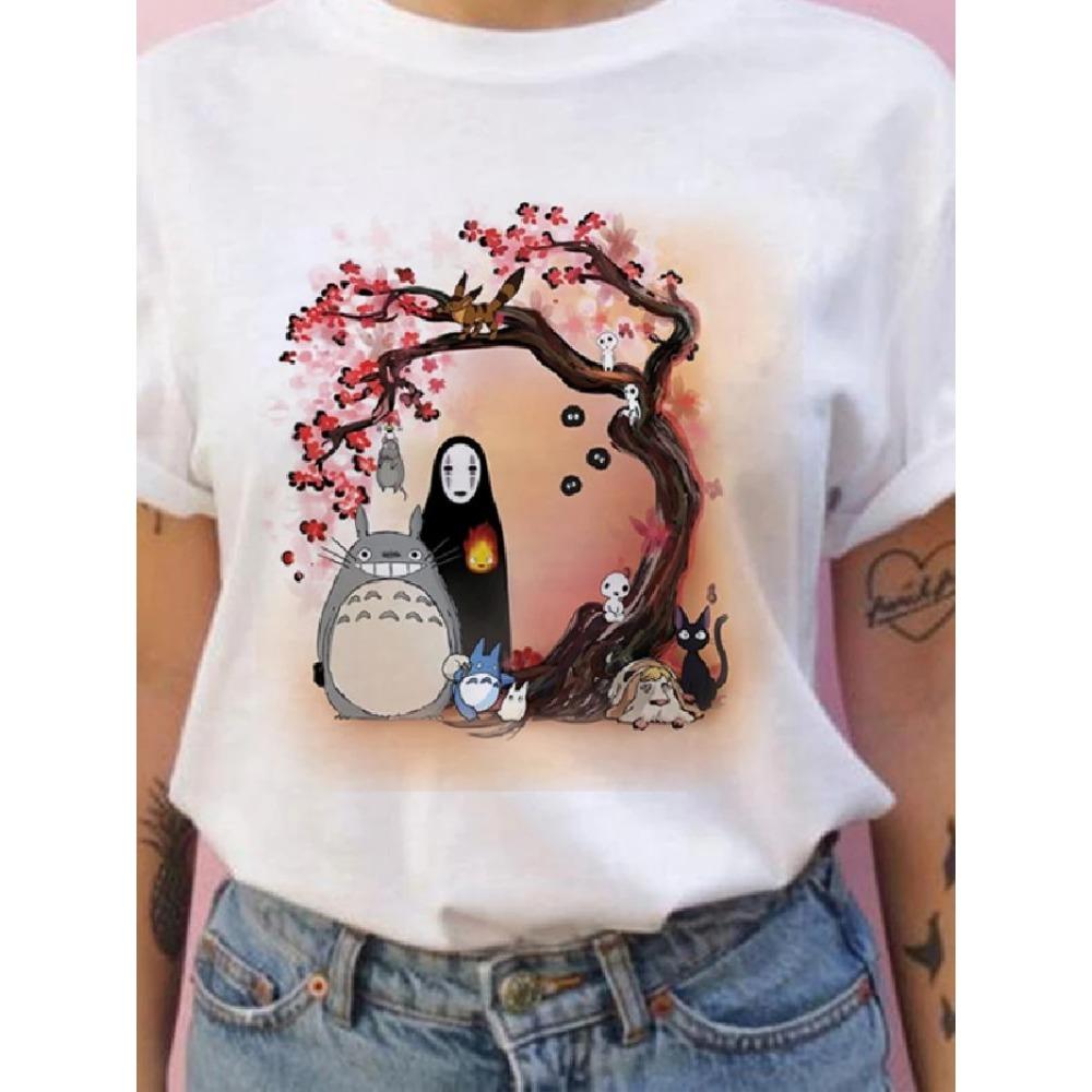 Letní pánské a dámské tričko s krátkým rukávem Studio Ghibli Totoro Harajuku Kawaii Casual tričko