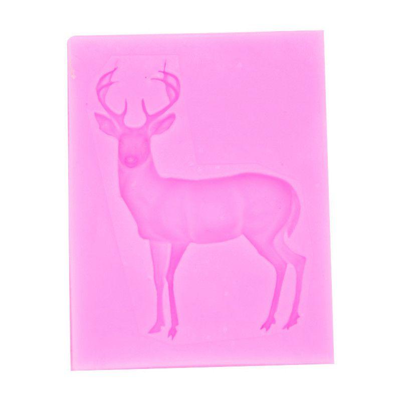 

3D Форма Олень Самец Лось Фондант Форма для Украшения Торта Сахар Шоколад Силиконовая Форма