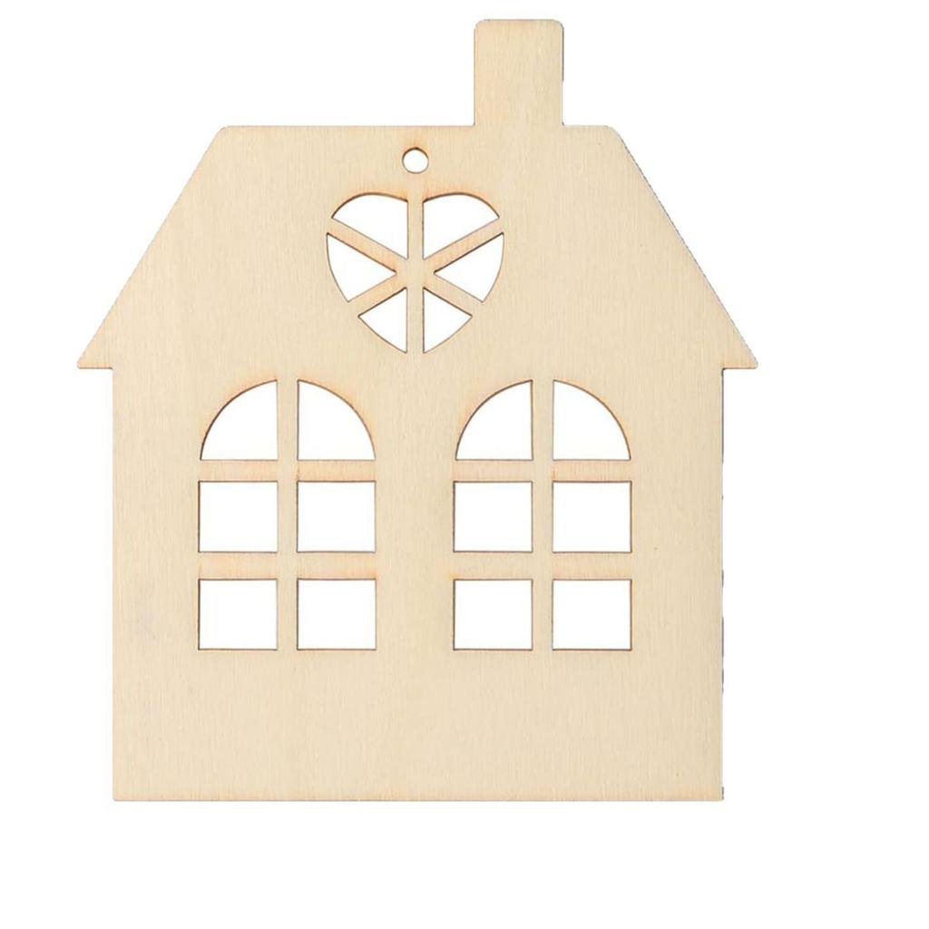 Wooden House DIY Craft Slices for Valentine's, Thanksgiving, or Wedding Decor