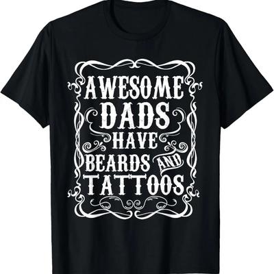 Geniale Väter haben Tattoos und Bärte Lustiges Bart-Shirt