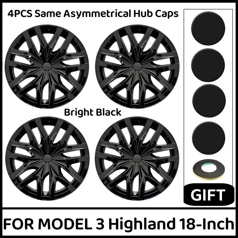 4PCS 18-Inch For Tesla Model 3 Wheel Cover Highland Performance Hub Caps Replacement Wheel Full Rim Cover Accessories 2024-2026