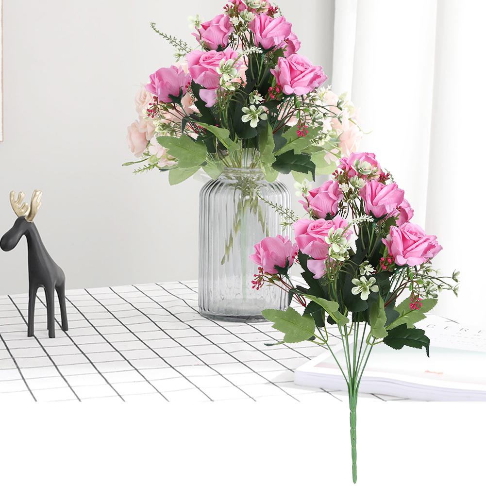 Artificial Rose Flowers Fake Simulation Plastic Flowers for Home Garden DecorPeach