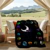 Moonlit Cats Print Flannel Blanket, Soft Warm Lightweight Throw Blanket for Living Room,Sofa Bed Camping Office