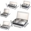 Rectangle Shape Stainless Steel Seasoning Box with Lid Spice Jar Storage Set  Kitchen Use