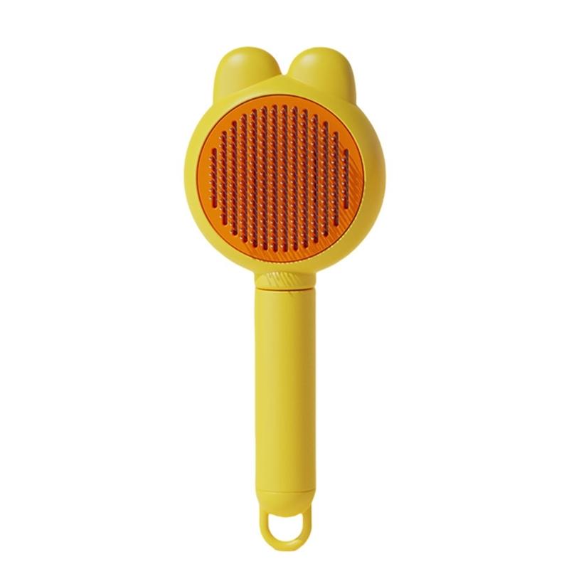 

Professional Pet Hair Comb All Breeds Comfortable Grip Handle for Easy Detangling Knots and Tangles Grooming Supply жёлтый