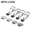 4pc Latch Catch Hook Lock Stainless Steel Spring Loaded Draw Toggle Latch Clamp Clip Silver Hasp Latch Catch Clasp
