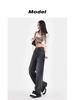 Women's High-Waisted Black-Gray Straight-Leg Jeans - Loose Slimming Wide-Leg Pants for Spring & Autumn 2025