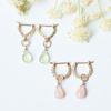 K10 Natural Stone Charm Earring Charm Pendant Top [Soi] Dress-up (Prehnite)