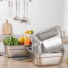 Square Stainless Steel Vegetable & Rice Washing Basin with Sieve