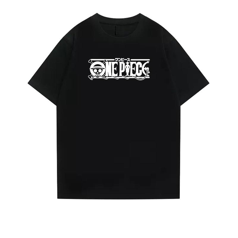 One Piece Summer Unisexs And Unisexs Loose Tshirt Street Animation Letter Print Y2k Trend Casual Shortsleeved Cotton Top