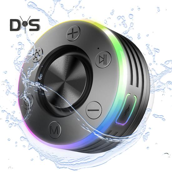 Bezdrátový reproduktor kompatibilní s Bluetooth s RGB LED světly IPX7 Vodotěsný Přenosný mini stereo reproduktor se snadným připojením