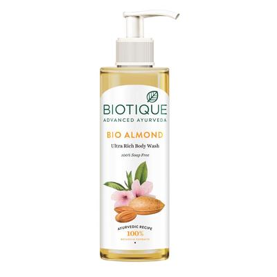 Biotique Almond Oil Ultra Rich Body Wash| Maintains Skin’s Natural pH |100% Botanical Extracts| Soap-Free Body Wash Suitable for All Skin Types |