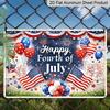 2D Flat Metal Sign for US Patriotic Fans, Vintage Happy Fourth of July Aluminum Tin Sign, Patriotic Wall Decor for Independence Day, Wall Art for Man