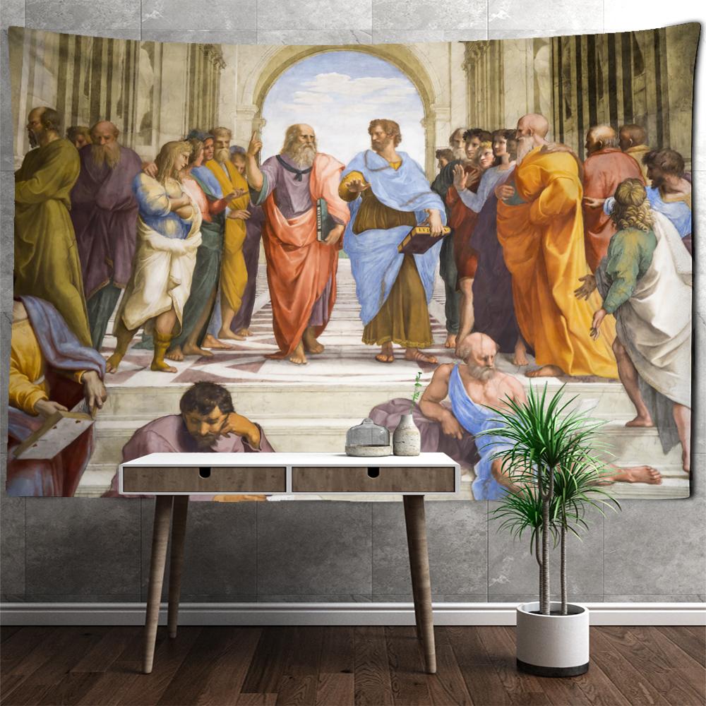 Religious Portrait Tapestry Wall Hanging Bohemian Hippie Abstract Psychedelic Witchcraft Simple Art Room Home Decor