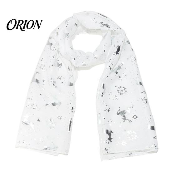 Cozy Holiday Gift for Women Christmas Theme Scarf Women, Glitter Sparkly Foil Reindeer Elegant Hot Stamping Print Scarves, Lightweight Soft Shawl Wrap