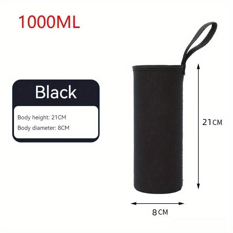1ks 750/1000/1500ml Sportovní pouzdro na láhev na vodu Černá izolovaná taška Pouzdro na hrnek/láhev Kryt na sportovní pohár Přenosná taška na pohár