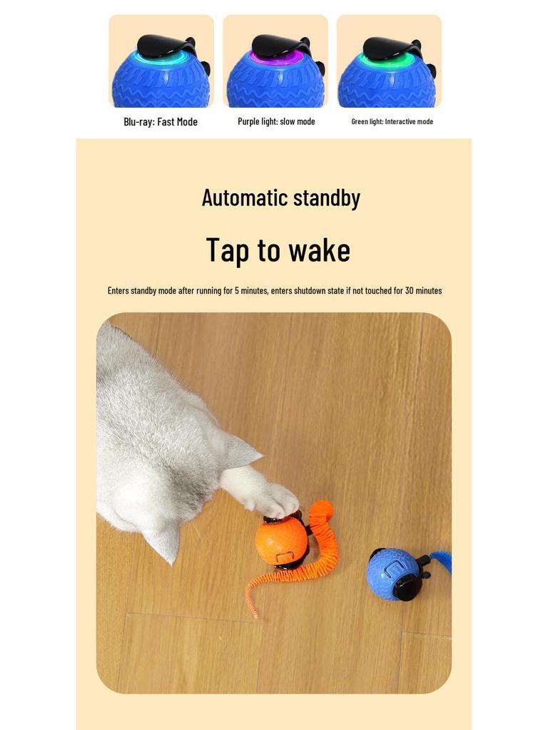 Smart Electric Cat Toy: Automatic Obstacle-Avoidance Rolling Ball for Self-Entertainment