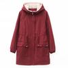 Women's 2024 Winter Fleece-Lined Parka: Mid-Length, Loose Fit, Plus Size, Thick Cotton Coat for Middle-Aged Moms