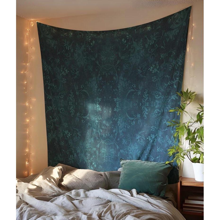 Blue pastoral style tapestry 75x100 чёрный