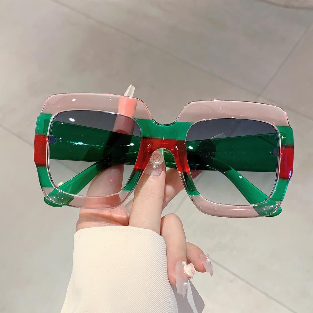 Oversized Square Sunglasses Women  New In Vintage Candy Color Gradient Travelling Shades Trendy Outdoor Sun Glasses