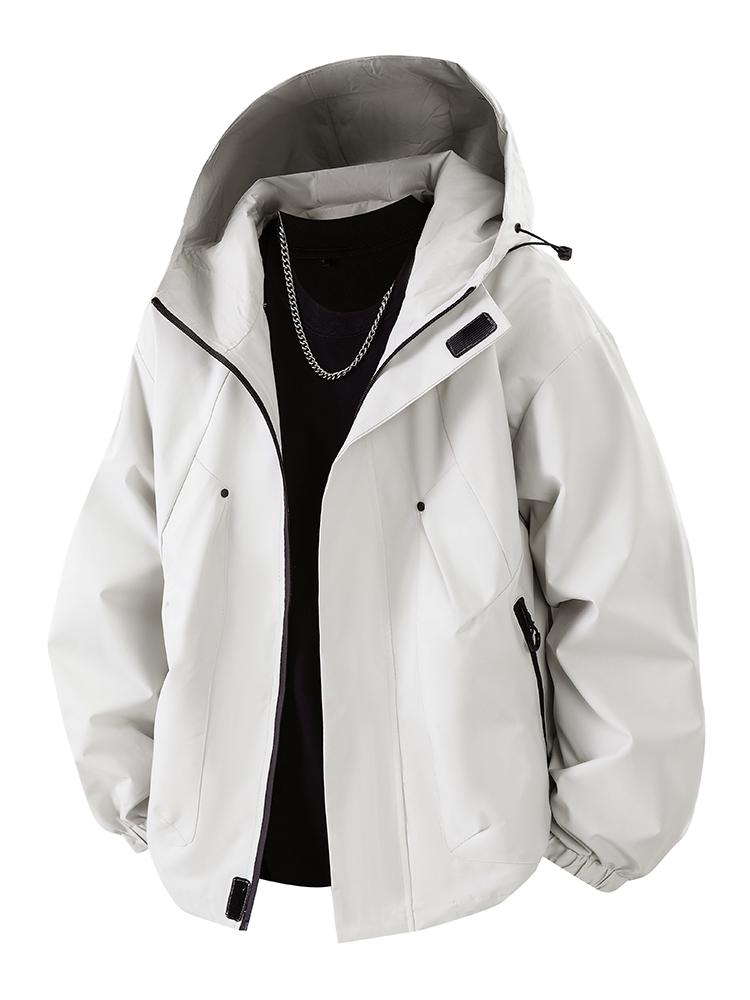 Autumn Men's Jacket Hooded Windbreakers  Windproof Outdoors Casual Jackets Black Bomber Camping Loose Thin Coat Plus Size 8xl