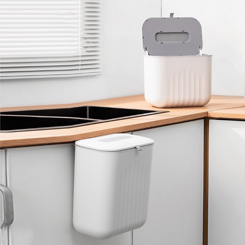No-Hole Wall Hanging Rubbish Bin 7/11L Kitchen Storage Box Compact Bathroom Trash Can Kitchen