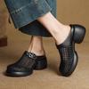 Mesh Platform High Heels Weave Women Slippers Hollow Sandals Mules Casual Shoes Woman 2025 Summer Fad Beach Loafers Slides Dress