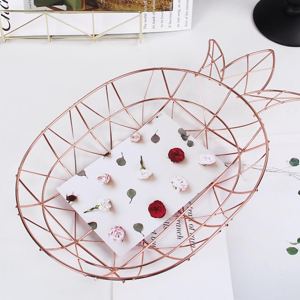Fruit Storage Basket Iron Pineapple Shape Tray Nordic Style Dessert Snack Plate